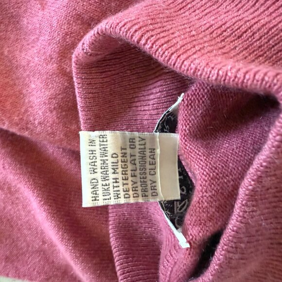 SUTTON STUDIO Womens 100% Cashmere Red Mock Turtleneck Sweater Size M - Picture 6 of 11